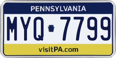 PA license plate MYQ7799