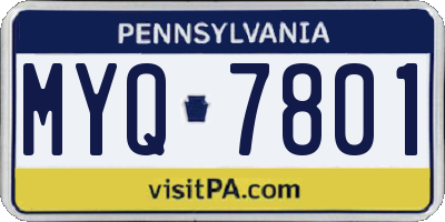 PA license plate MYQ7801