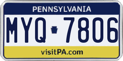 PA license plate MYQ7806