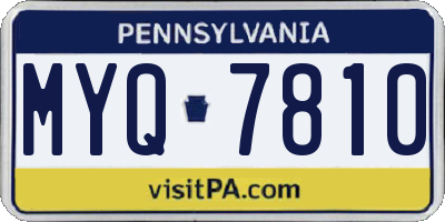 PA license plate MYQ7810