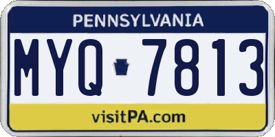 PA license plate MYQ7813