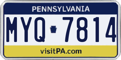 PA license plate MYQ7814