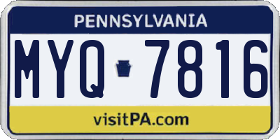 PA license plate MYQ7816