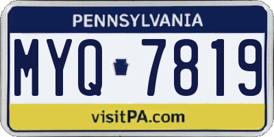 PA license plate MYQ7819