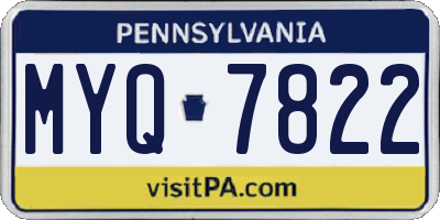 PA license plate MYQ7822