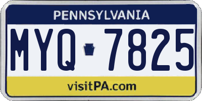 PA license plate MYQ7825