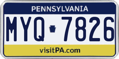PA license plate MYQ7826