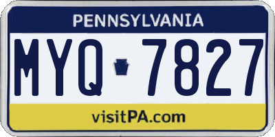 PA license plate MYQ7827
