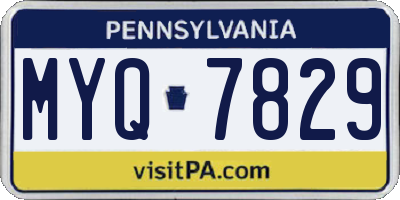 PA license plate MYQ7829