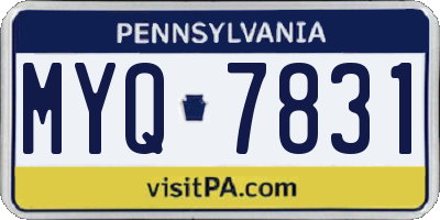 PA license plate MYQ7831