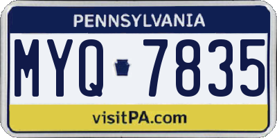 PA license plate MYQ7835