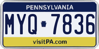 PA license plate MYQ7836