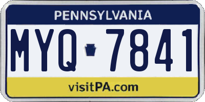 PA license plate MYQ7841