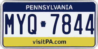PA license plate MYQ7844