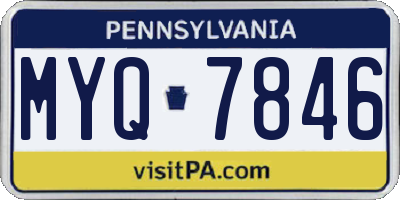 PA license plate MYQ7846