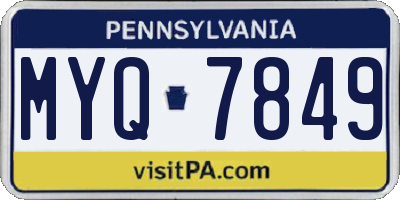 PA license plate MYQ7849