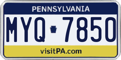 PA license plate MYQ7850