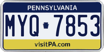PA license plate MYQ7853