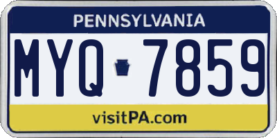 PA license plate MYQ7859