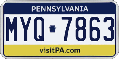 PA license plate MYQ7863