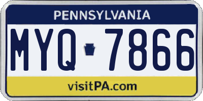 PA license plate MYQ7866
