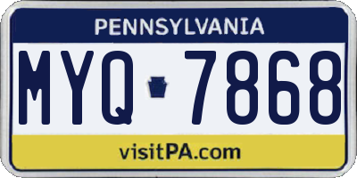 PA license plate MYQ7868