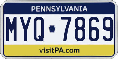 PA license plate MYQ7869