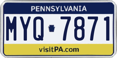 PA license plate MYQ7871