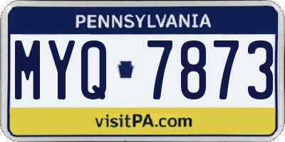 PA license plate MYQ7873