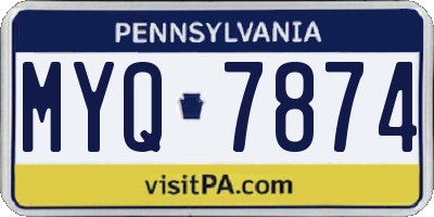 PA license plate MYQ7874