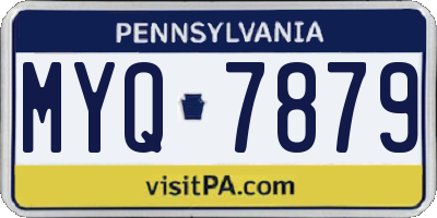 PA license plate MYQ7879