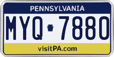 PA license plate MYQ7880