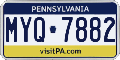 PA license plate MYQ7882