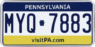 PA license plate MYQ7883