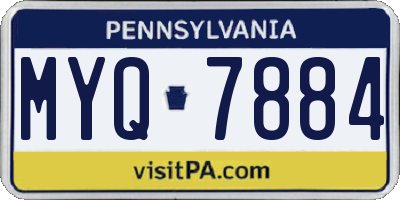 PA license plate MYQ7884