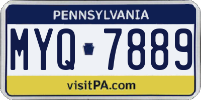 PA license plate MYQ7889