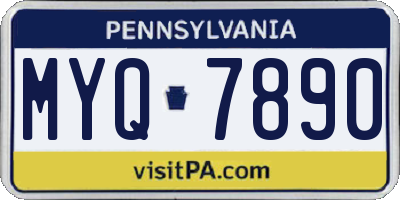 PA license plate MYQ7890