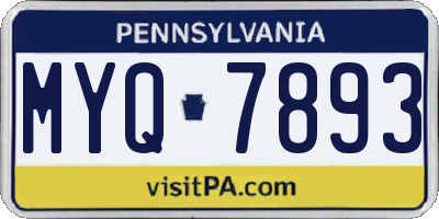 PA license plate MYQ7893