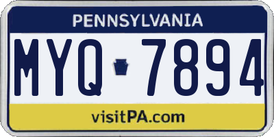 PA license plate MYQ7894