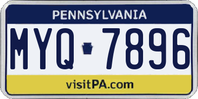 PA license plate MYQ7896