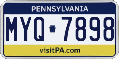 PA license plate MYQ7898