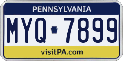 PA license plate MYQ7899