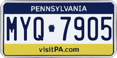 PA license plate MYQ7905