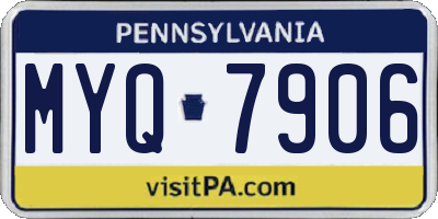 PA license plate MYQ7906