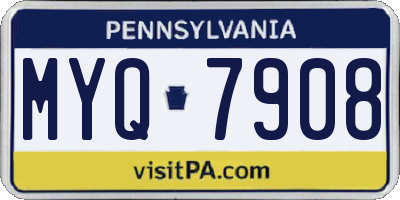 PA license plate MYQ7908