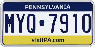 PA license plate MYQ7910