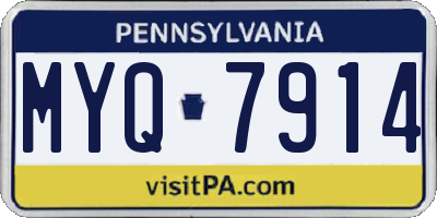 PA license plate MYQ7914