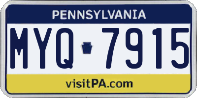 PA license plate MYQ7915