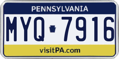 PA license plate MYQ7916