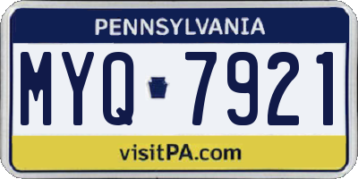 PA license plate MYQ7921